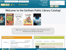 Tablet Screenshot of earlham.biblionix.com